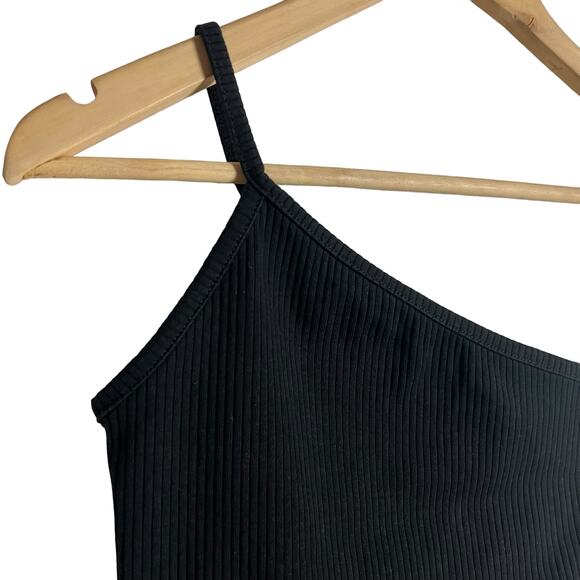 Madewell One Shoulder Crop Tank Top in Sleekhold Black Size XS - Picture 7 of 9